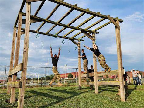 A U S Army Recruit Negotiating The Confidence Course During Basic