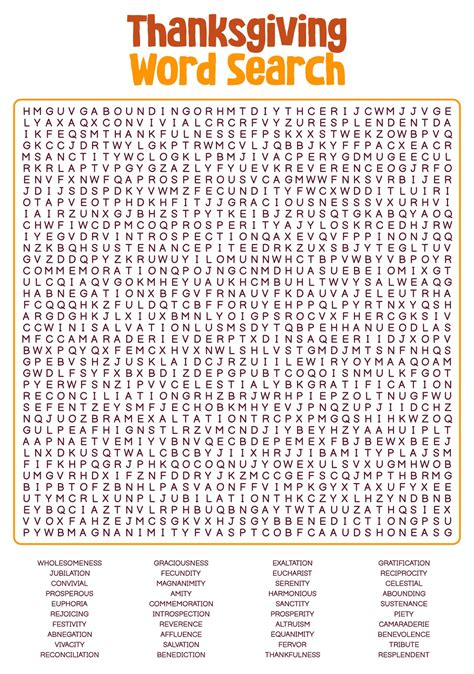 Beginner Guide: Thanksgiving Word Search Answers: Challenging